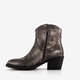 Western enkellaarsjes grijs metallic
