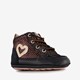 Leren babyschoenen met stippen en hartjes