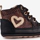 Leren babyschoenen met stippen en hartjes