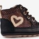 Leren babyschoenen met stippen en hartjes