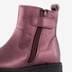 Leren meisjes enkellaarsjes metallic paars