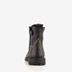 Leren meisjes veterboots met studs zwart