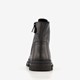 Leren meisjes veterboots met studs zwart