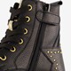Leren meisjes veterboots met studs zwart