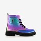 Metallic meisjes veterboots multicolor