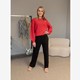 Dames pantalon zwart met pinstripe