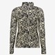 Dames coltrui met print zwart creme