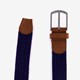 Gevlochten heren riem blauw cognac