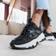 Dames dad sneakers zwart groen