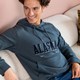 Heren hoodie grijs met opdruk