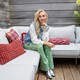 Dames flared broek bloemenprint groen