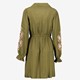 Dames jurk groen met geborduurde details