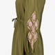 Dames jurk groen met geborduurde details