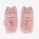 Fluffy roze meisjes handschoenen kat