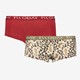 TwoDay 2-pack meisjes boxershorts luipaard rood