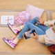 Hoge meisjes sneakers met glitter paars