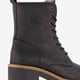 Leren dames veterboots zwart