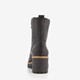 Leren dames veterboots zwart