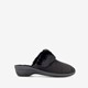 Dames pantoffels met imitatiebont zwart