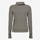 Dames coltrui met strepen beige zwart