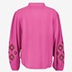 Dames blouse met geborduurde mouwen roze