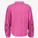 Dames blouse met geborduurde mouwen roze