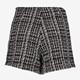 Structuurgeweven dames skort zwart wit