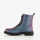 Metallic meisjes veterboots petrol