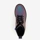 Metallic meisjes veterboots petrol