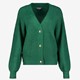 Gebreide dames vest met knopen groen