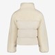 Korte dames winterjas met teddy beige