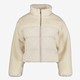 Korte dames winterjas met teddy beige