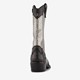 Leren meisjes western laarzen zwart zilver