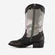 Leren meisjes western laarzen zwart zilver