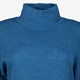 Gebreide dames trui met col blauw