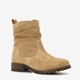 Hush Puppies suède dames enkellaarsjes beige