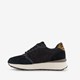 Leren dames sneakers zwart brons