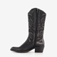Leren dames western laarzen zwart