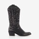 Leren dames western laarzen zwart