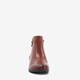 Leren dames enkellaarsjes cognac