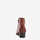 Leren dames enkellaarsjes cognac