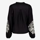Dames blouse met borduursels zwart