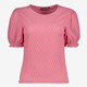 Dames T-shirt roze met ruches