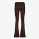 Dames flared broek donkerbruin met print