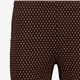 Dames flared broek donkerbruin met print