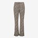 Dames flared broek beige met panterprint