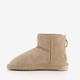 Gevoerde suede enkellaarsjes beige