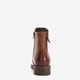 Leren dames enkellaarsjes cognac