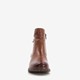 Leren dames enkellaarsjes cognac