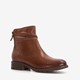 Leren dames enkellaarsjes cognac